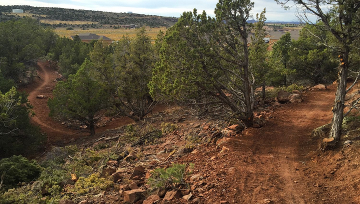 Beautiful mosaic of natural terrain and trail intersections near Cedar City,  Utah. 