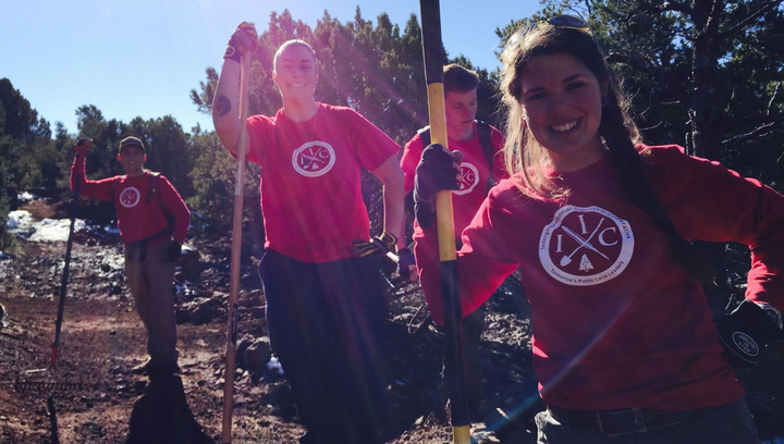 Trail volunteers in Cedar City, Utah, contributing time, sweat, and energy to the trails. 