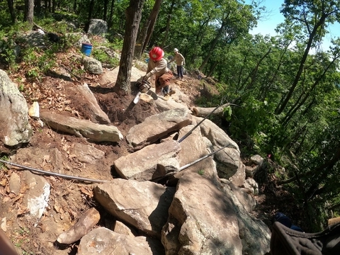 Appalachian Conservation Corp working on Thunderstruck.