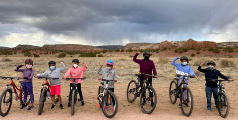 IMBA’s new Navajo Nation Coordinator, Roxanne Marianito, coaching Navajo youth in April 2021 |