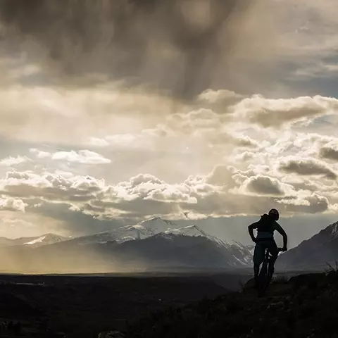 rider in mountains